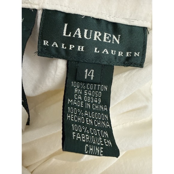 Ralph Lauren LRL  Skirt 14 A Line Off White Cotton Pintuck Cottagecore Prairie - Picture 9 of 11